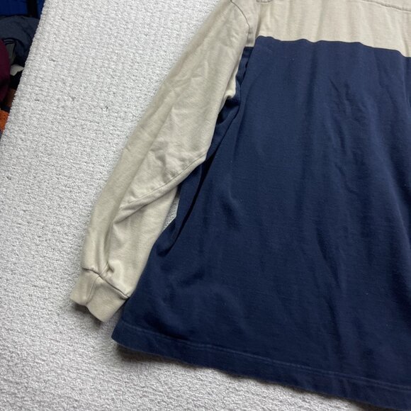 Nautica Blue Sail XL Mens Striped Long Sleeve Rugby Polo Shirt Color Block - Picture 11 of 12